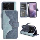 For Xiaomi Redmi K70 Stitching Horizontal Flip Leather Phone Case(Blue) - 1