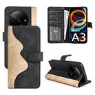 For Xiaomi Redmi A3 Stitching Horizontal Flip Leather Phone Case(Black) - 1