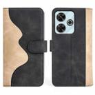 For Xiaomi Redmi Note 13R 5G Stitching Horizontal Flip Leather Phone Case(Black) - 2