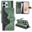 For Xiaomi Redmi Note 13R 5G Stitching Horizontal Flip Leather Phone Case(Green) - 1