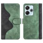 For Xiaomi Redmi Note 13R 5G Stitching Horizontal Flip Leather Phone Case(Green) - 2