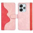 For Xiaomi Redmi Note 13R 5G Stitching Horizontal Flip Leather Phone Case(Red) - 2