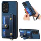 For Samsung Galaxy A13 4G Retro Cross Wristband Wallet Leather Back Phone Case(Blue) - 1
