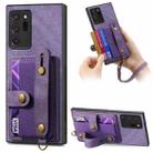 For Samsung Galaxy Note20 Ultra Retro Cross Wristband Wallet Leather Back Phone Case(Purple) - 1