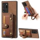 For Samsung Galaxy Note20 Ultra Retro Cross Wristband Wallet Leather Back Phone Case(Brown) - 1