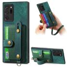 For Samsung Galaxy Note20 Ultra Retro Cross Wristband Wallet Leather Back Phone Case(Green) - 1