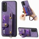 For Samsung Galaxy S20 FE Retro Cross Wristband Wallet Leather Back Phone Case(Purple) - 1