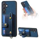 For Samsung Galaxy S24 5G Retro Cross Wristband Wallet Leather Back Phone Case(Blue) - 1