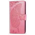 For iPhone 16e Butterfly Love Flower Embossed Leather Phone Case(Pink) - 2