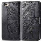 For iPhone 16e Butterfly Love Flower Embossed Leather Phone Case(Black) - 1