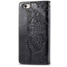 For iPhone 16e Butterfly Love Flower Embossed Leather Phone Case(Black) - 3
