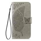 For iPhone Air Butterfly Love Flower Embossed Leather Phone Case(Gray) - 2