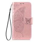 For iPhone 17 Pro Butterfly Love Flower Embossed Leather Phone Case(Rose Gold) - 2
