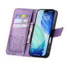 For iPhone 17 Pro Butterfly Love Flower Embossed Leather Phone Case(Lavender) - 3