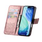 For IPhone 17 Pro Max Butterfly Love Flower Embossed Leather Phone Case(Rose Gold) - 3