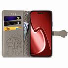 For iPhone 16 Plus Cat and Dog Embossed Leather Phone Case(Gray) - 3