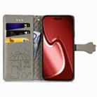 For iPhone 16 Pro Cat and Dog Embossed Leather Phone Case(Gray) - 3