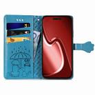 For iPhone 16 Pro Max Cat and Dog Embossed Leather Phone Case(Blue) - 3