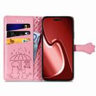 For iPhone 16 Pro Max Cat and Dog Embossed Leather Phone Case(Pink) - 3