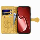 For iPhone 16 Pro Max Cat and Dog Embossed Leather Phone Case(Yellow) - 3