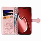 For iPhone 16 Pro Max Cat and Dog Embossed Leather Phone Case(Rose Gold) - 3