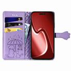 For iPhone 16 Pro Max Cat and Dog Embossed Leather Phone Case(Purple) - 3