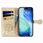 For iPhone Air Cat and Dog Embossed Leather Phone Case(Gold) - 3