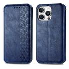 For iPhone 16 Pro Max Cubic Grid Pressed Magnetic Leather Phone Case(Blue) - 2