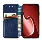 For iPhone 16 Pro Max Cubic Grid Pressed Magnetic Leather Phone Case(Blue) - 3