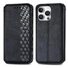 For iPhone 16 Pro Max Cubic Grid Pressed Magnetic Leather Phone Case(Black) - 2