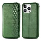 For iPhone 16 Pro Max Cubic Grid Pressed Magnetic Leather Phone Case(Green) - 2