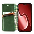 For iPhone 16 Pro Max Cubic Grid Pressed Magnetic Leather Phone Case(Green) - 3