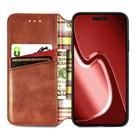 For iPhone 16 Pro Max Cubic Grid Pressed Magnetic Leather Phone Case(Brown) - 3