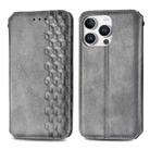 For iPhone 16 Pro Cubic Grid Pressed Magnetic Leather Phone Case(Gray) - 2