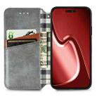 For iPhone 16 Pro Cubic Grid Pressed Magnetic Leather Phone Case(Gray) - 3