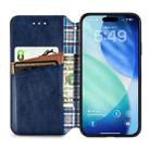 For iPhone 17 Pro Cubic Grid Pressed Magnetic Leather Phone Case(Blue) - 3