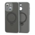 For iPhone 15 360 Magsafe Ring Holder TPU Hybrid PC Phone Case(Grey) - 1