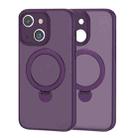 For iPhone 15 360 Magsafe Ring Holder TPU Hybrid PC Phone Case(Purple) - 1