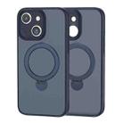 For iPhone 15 Plus 360 Magsafe Ring Holder TPU Hybrid PC Phone Case(Blue) - 1