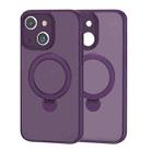 For iPhone 15 Plus 360 Magsafe Ring Holder TPU Hybrid PC Phone Case(Purple) - 1