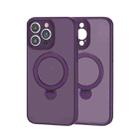 For iPhone 15 Pro 360 Magsafe Ring Holder TPU Hybrid PC Phone Case(Purple) - 1