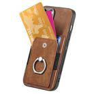 For iPhone 16 Plus Retro Skin-feel Ring Card Wallet Phone Case(Brown) - 3