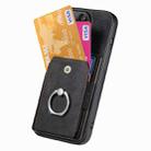 For iPhone 16 Pro Retro Skin-feel Ring Card Wallet Phone Case(Black) - 3