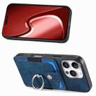 For iPhone 16 Pro Retro Skin-feel Ring Card Wallet Phone Case(Blue) - 2