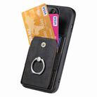 For iPhone 16 Pro Max Retro Skin-feel Ring Card Wallet Phone Case(Black) - 3