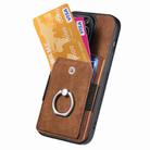 For iPhone 16 Pro Max Retro Skin-feel Ring Card Wallet Phone Case(Brown) - 3