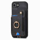 For iPhone 16e Retro Skin-feel Ring Multi-card Wallet Phone Case(Black) - 3