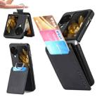 For OPPO Find N3 Flip Litchi PU Ring Holder Wallet Phone Case(Black) - 1