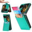 For OPPO Find N3 Flip Litchi PU Ring Holder Wallet Phone Case(Green) - 1