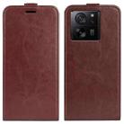 For Xiaomi 13T R64 Texture Single Vertical Flip Leather Phone Case(Brown) - 1